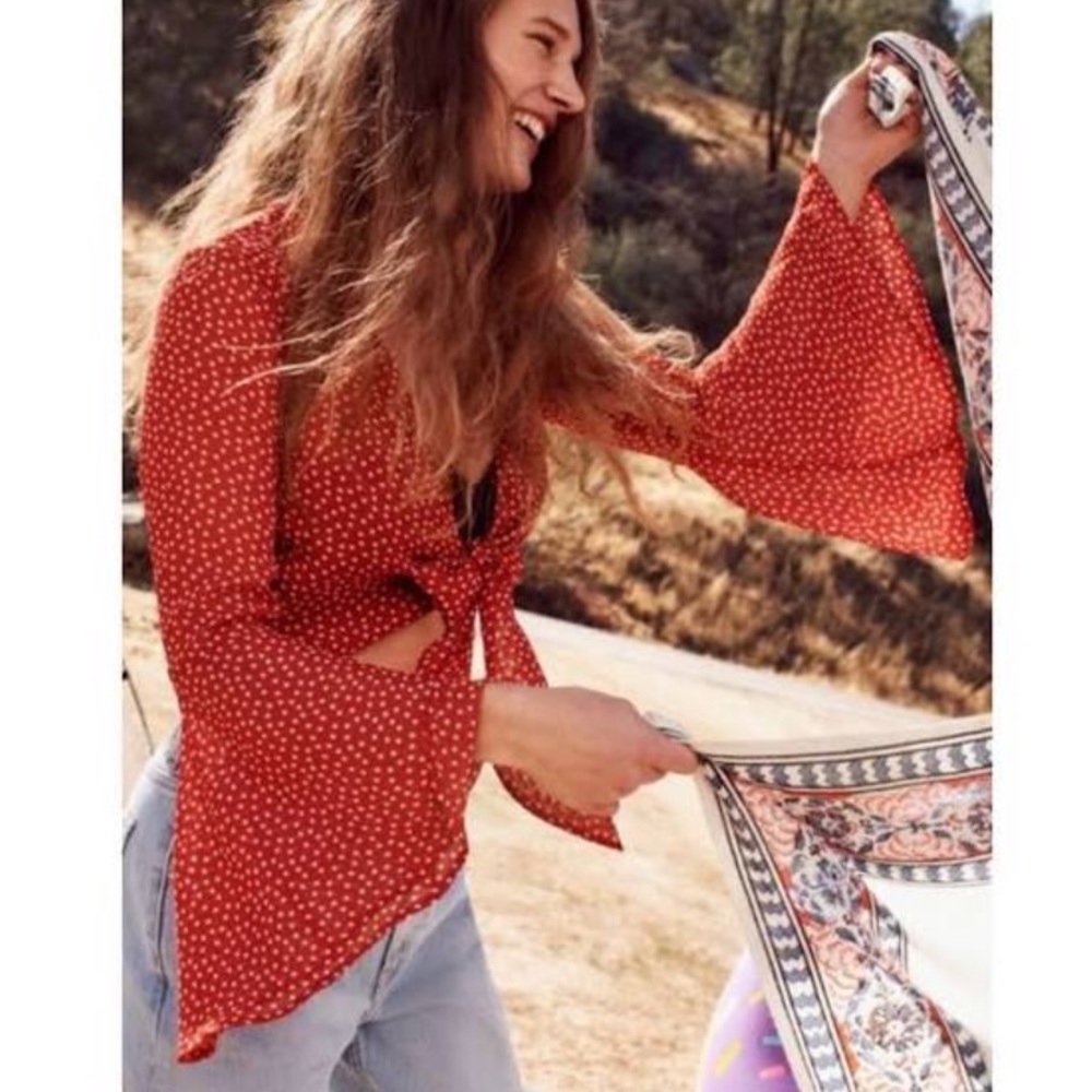 Urban Outfitters Star top with bell sleeves